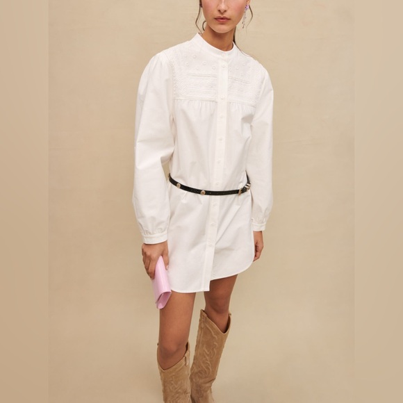Maje ~ Rever Cotton Button Front Dress - Picture 3 of 11